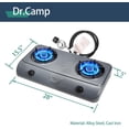 thumbnail image 3 of Dr.Camp 35000 BTU Super Power Auto Ignition Camping Hiking Garden Hiking Garden Yard Outdoor Propane Double Burner Stove Cooker Grill, Included CSA Listed Regulator and Gas Hose, 3 of 7