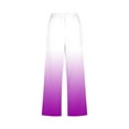 thumbnail image 5 of SELONE Plus Size Capris for Women Pull on Mid Waist Lounge Pants Trouser Pants Loose Casual Beach Pants Drawstring Gradient Print Straight Lightweight Comfortable Purple S Breathable Summer Clothes, 5 of 5