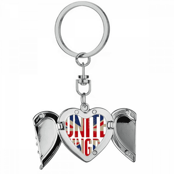 Britain UK Flag Big Ben Union Jack Heart Angel Wing Key Chain Holder