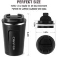 thumbnail image 2 of Insulated Coffee Mug, Double Wall Travel Mug Vacuum Insulation Stainless Steel with Reusable Mug, Tea and Beer 13oz, Black, 2 of 5