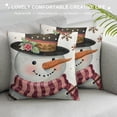 thumbnail image 3 of Qinduosi Pink Christmas Throw Pillow Covers Inch Snowman Xmas Tree Decorative Pillows for Couch Sofa Bed Home Winter Holiday Decor Set of, 3 of 5