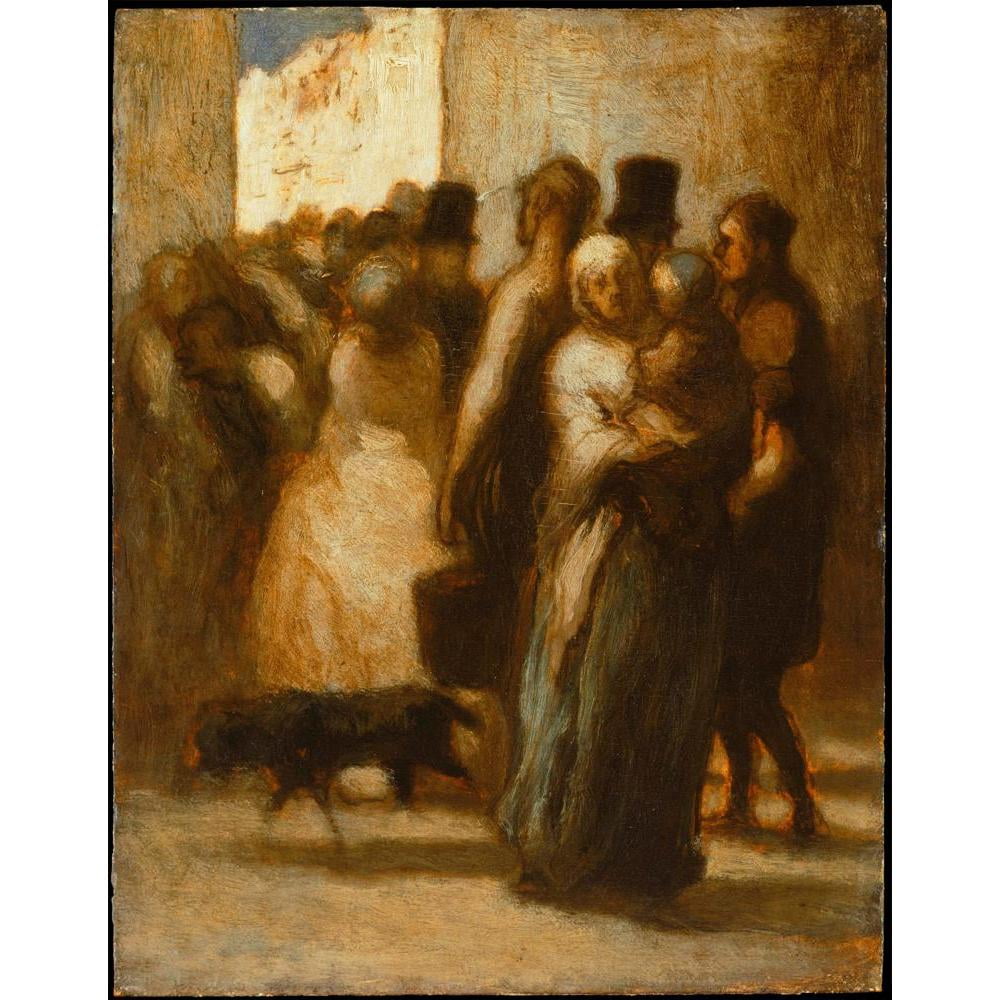 Honoré Daumier 15x18 Black Modern Framed Museum Art Print Titled - To the Street