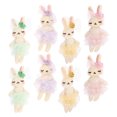 thumbnail image 2 of ColoMX 8 mini conejitos de peluche: adorables conejitos con falda de red - Regalos de Pascua de peluche para niñas - Lindos conejitos de bailarina para fiestas infantiles, 2 of 7