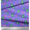 thumbnail image 3 of Soimoi Rayon Fabric Floral & Frog Cartoon Print Fabric by Yard 42 Inch Wide, 3 of 3