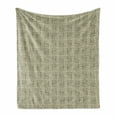 thumbnail image 1 of Victorian Soft Flannel Fleece Throw Blanket, Continuous Pattern of Floral Damask Rococo Motif in Vertical Order, Cozy Plush for Indoor and Outdoor Use, 60" x 80", Grey Yellow Sage Green, by Ambesonne, 1 of 5