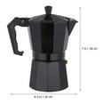 thumbnail image 3 of Phenofice Cafetière Domestique en Aluminium avec Valve de Régulation de Pression, Fini Noir, 3 of 8