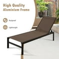 thumbnail image 3 of Spaco Patio Lounge Chair, 6-Position Chaise Lounge Chairs with Rustproof Aluminium Frame-Brown, 3 of 7