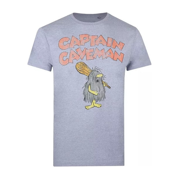 Wacky Races - Camiseta de Capitán Caveman para Hombre (Lavado a Piedra Jaspeado)
