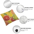thumbnail image 4 of Acheng  Colorful Throw Pillow Cushion Case, Fresh Ripe Citrus Fruits Orange Grapefruit and Lemon Repeating Circular Pattern, Decorative Square Accent Pillow Cover,Set of 2 White, 4 of 6