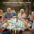 thumbnail image 3 of Round Outdoor Tablecloth with Umbrella Hole and Zipper, Green White Pineapple Tablecloth with Elastic Waterproof, Tropical Summer Botanical Fruits Patio Table Covers for 45" - 54" Picnic Pool Tables, 3 of 9