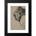 thumbnail image 2 of Adolph Menzel 13x18 Black Modern Framed Museum Art Print Titled - Head of a Young Woman Seen from Below (1886), 2 of 5