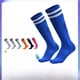 thumbnail image 1 of Calcetines de fútbol con base de toalla, de tubo largo, con absorción de humedad, antideslizantes, calcetines deportivos a rayas hasta la rodilla, calcetines de fútbol para niños, 1 of 2