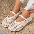 thumbnail image 5 of Gpaecead Women's Woven Mary Jane Flats Closed Toe Hollow Out Breathable Adjustable Buckle Cushioned Sole Shoes For All Day Comfort, Beige, 5 of 8