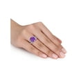 thumbnail image 2 of Gem & Harmony 4.50 Carat (Ctw) Amethyst and Tanzanite Ring in Sterling Silver for Women, 2 of 5