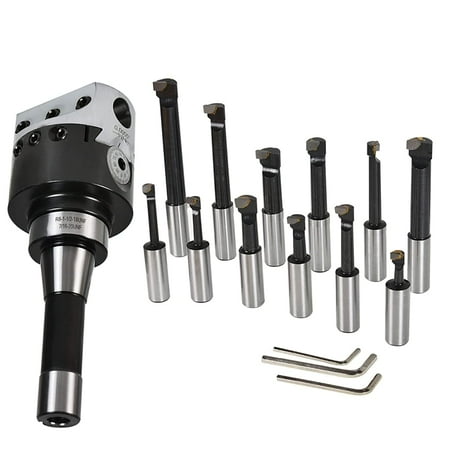 

PET-U 3 Inch R8 Shank Boring Head 3/4 Inch Carbide Boring Bar Set for Bridgeport Milling with Box