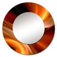 thumbnail image 2 of Designart "Warm Fractal Design in Orange II" Fractals Rund Mirror For Wall Decor - Large Orange Round Printed Mirror - Contemporary Round Mirror 29" x 29" Inch, 2 of 5