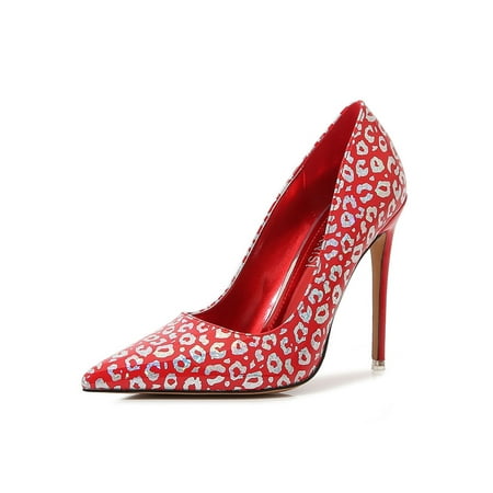 

Colisha Womens Pumps Pointed Toe Dress Pump Shoes Slip On Stiletto Heels Work Lightweight High Heel Red 7