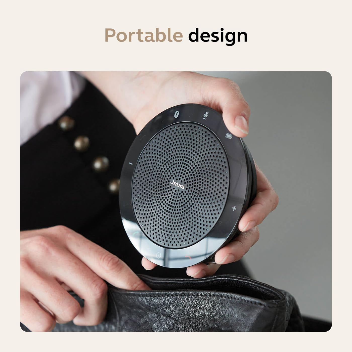 Jabra Speak 510 (2025 Edition) Portable Wireless Bluetooth Speaker with Link 370 USB Adapter
