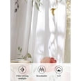 thumbnail image 6 of Sheer Curtains 54 Inch Length 2 Panels Set for Kitchen, Red Poppy Semi Sheer Curtains for Windows, Spring Farmhouse Country Flower Leaf Plant Voile Window Treatments Rod Pocket Curtain, 6 of 7