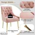 thumbnail image 3 of Boyel Living Dining Chair Set of 2 Velvet Upholstered with Gold Legs, Mid Century Modern Accent Chair for Bedroom, Living Room, Dining Room,Kitchen Dining Chairs Pink, 3 of 7