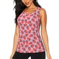 thumbnail image 1 of Balery Strawberry Camiseta sin mangas estampada ligera para mujer, tops de entrenamiento sin mangas, camisetas de yoga transpirables de secado rápido.-Large, 1 of 7