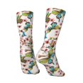 thumbnail image 3 of Goofa Watercolor Floral With Butterflies Printed Men's Crew Socks, Soft Durable Breathable Moisture-Wicking with Odor Control Cotton socks, 3 of 9