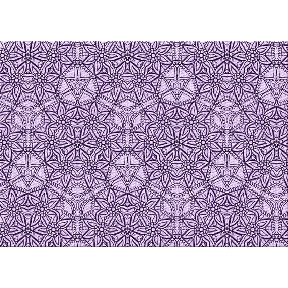 Ahgly Company Indoor Rectangle Patterned Purple Jam Purple Area Rugs, 2' x 5'