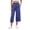 Blue, variant on T Womens Dress Pants Women's Solid Color Loose Seven Quarter Pants Long Pants With Slit Cuffs And Casual Pants Business Work Casual Pants