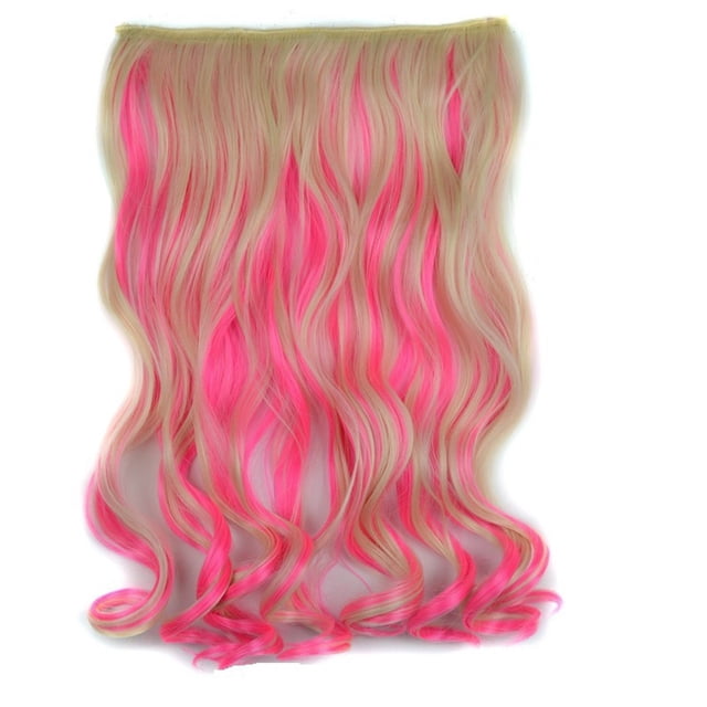DFC Mèches de Couleur Cinq Clips Extensions de Cheveux Perruque Bouclée Pièce Rideau pour Cheveux