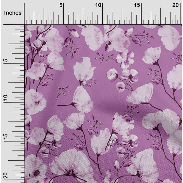 oneOone Polyester Lycra Pink Fabric Florals Craft Projects Decor Fabric Printed By The Yard 56 Inch Wide