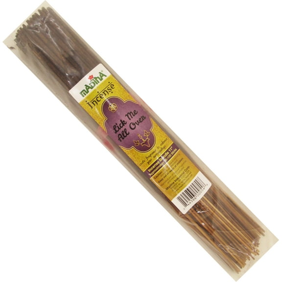 Madina Lick Me All Over Scented Fragrance Incense Stick Bundle [85 Sticks Per Pack - Brown - 11"]