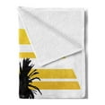thumbnail image 2 of Tropical Soft Flannel Fleece Blanket, Coconut Palm Trees on Horizontal Tiled Background Summer Holiday Graphic, Cozy Plush for Indoor and Outdoor Use, 70" x 90", Apricot Yellow Black, by Ambesonne, 2 of 5