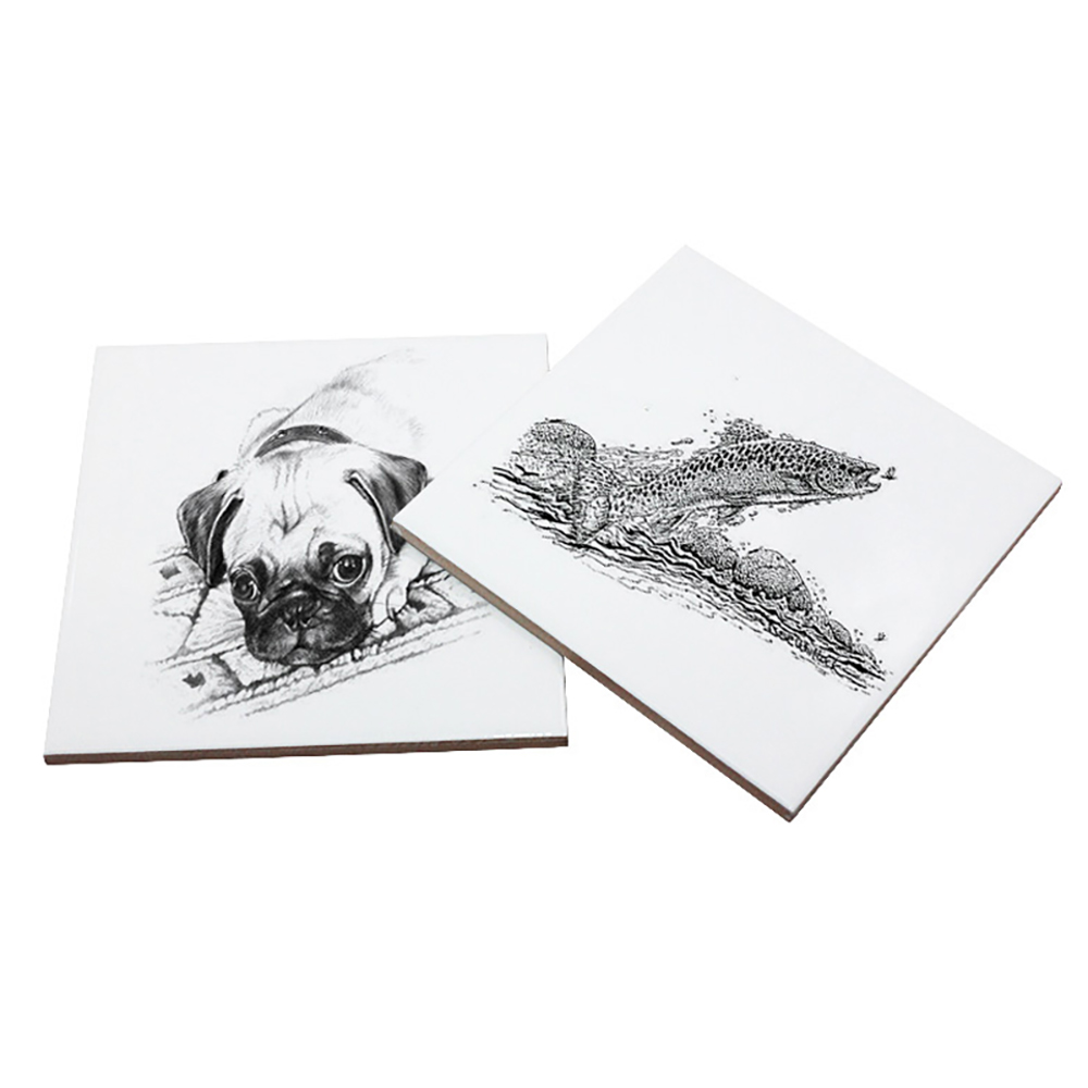 20pcs 4" x 4" Sublimation Blank White Square Ceramic Tile Dye Heat Transfer Thermal Craft Custom