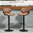 thumbnail image 4 of HOMCOM Tabouret de Bar Vintage Ensemble de 2 Chaises en Leathaire à Hauteur Réglable, 4 of 10