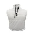 thumbnail image 3 of Sedceaty Women Quilted Puffer Vest, Sleeveless Stand Collar Solid Color Half Zip Padded Vest, 3 of 6