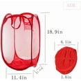 thumbnail image 3 of 4 Pack Collapsible Laundry Basket - Foldable Portable Mesh Dirty Clothes Basket for Bedroom/Kids Room/College Dormitory and Travel (A), 3 of 5