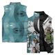 thumbnail image 3 of Chaqueta sin mangas con cuello alto para hombre, chaleco con estampado de arte abstracto en 3D, para deportes al aire libre, resistente al viento, con bolsillo y cremallera, nuevo estilo 2024, 3 of 5