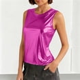 thumbnail image 5 of Admvng Womens Metallic Shiny Sleeveless Tank Tops Crew Neck Party Club Night Out Casual Camisole Blouse, 5 of 7