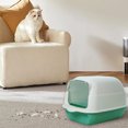 thumbnail image 6 of Foldable Cat Litter Box, Fully Enclosed Litter Box with Lid, Covered Kitty Kitten Litter Boxes Enclosure with Scoop, Odor Control, Easy to Clean, 3 Modes for Cat up to 12 lbs(Green), 6 of 6
