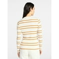 thumbnail image 4 of Time and Tru Women's Striped Henley with Long Sleeves, Sizes XS-XXXL, 4 of 6