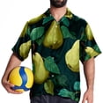thumbnail image 4 of pear Men's Short Sleeve Beach Shirts, Hawaiian Printed Button Down Summer Casual Unisex Men's Shirts, 4 of 6