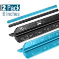 thumbnail image 2 of - Small Architectural Scale Ruler, Aluminium, 6 Inch, 2 Pack, Black and Blue, Pocket Size Ruler, Triangle Ruler, Metal Ruler Set, Architect Scale Ruler for Blueprints, 2 of 9