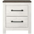 thumbnail image 2 of Jule 25 Inch Modern Rustic Wood Nightstand 2 Tone Gray Plank Top White - Saltoro Sherpi, 2 of 4