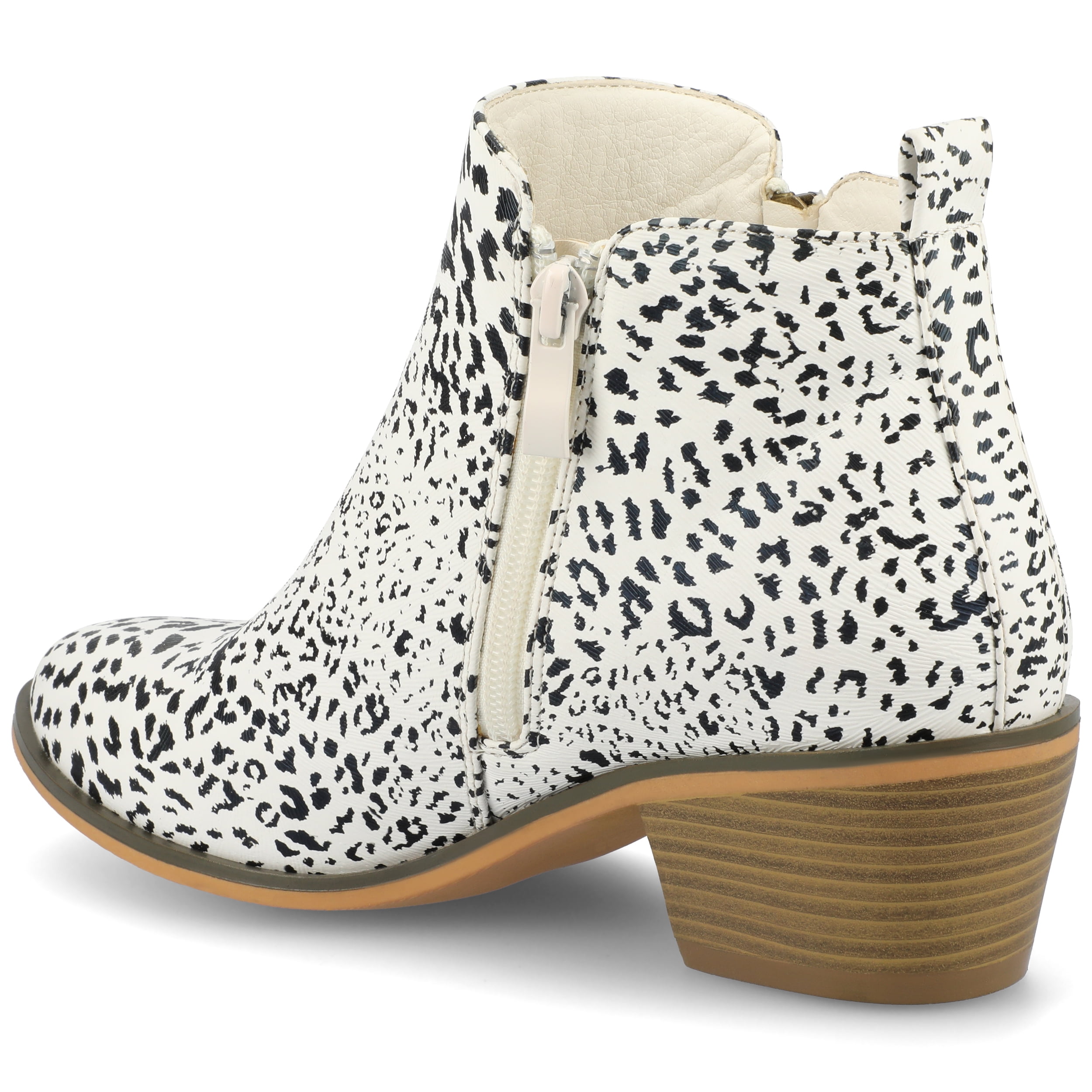 Journee Womens Rebel Outside Zip Stacked Heel Booties