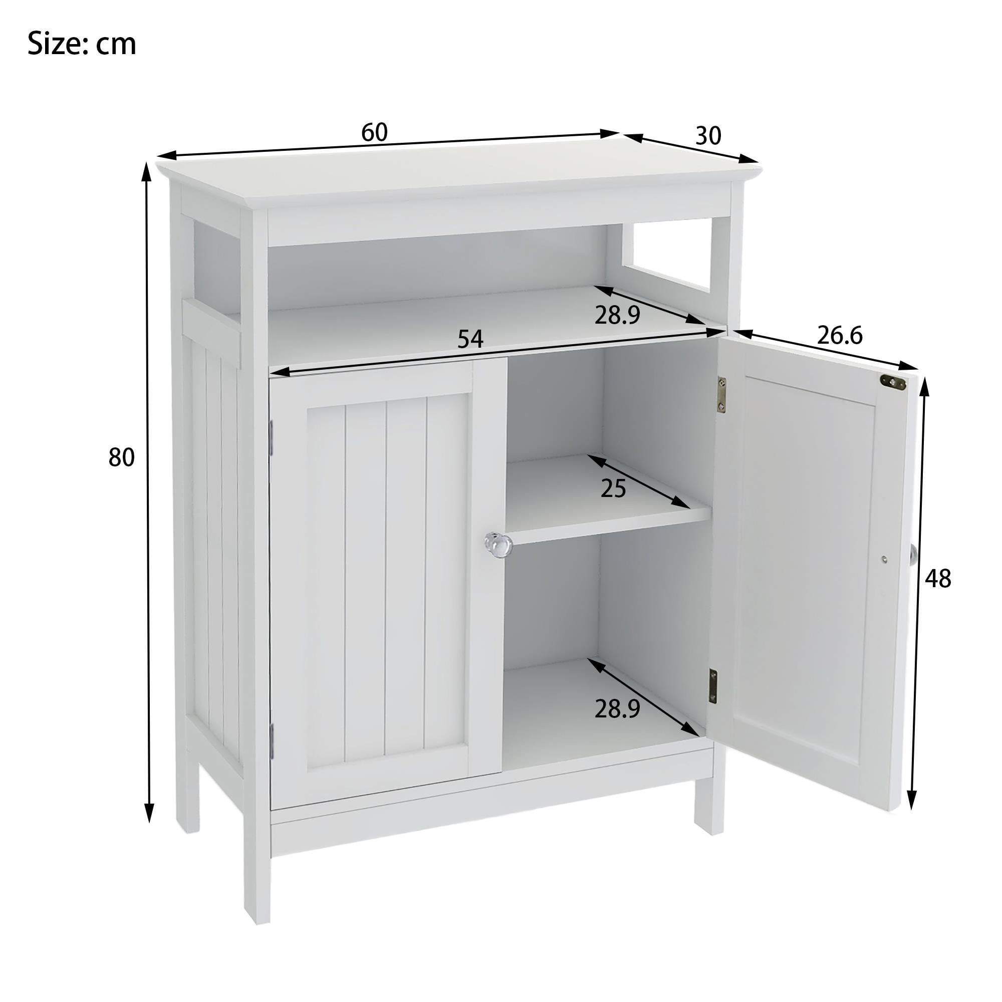 UBesGoo Multipurpose Kitchen Storage Cabinet Sideboard Buffet Server Cupboard Free-standing Floor Cabinet for Bathroom Living Room Dining Room, White