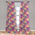 thumbnail image 4 of Ambesonne Geometric Curtains, Triangles Mosaic Plot, Pair of 28"x95", Pastel Brown Dried Rose, 4 of 4