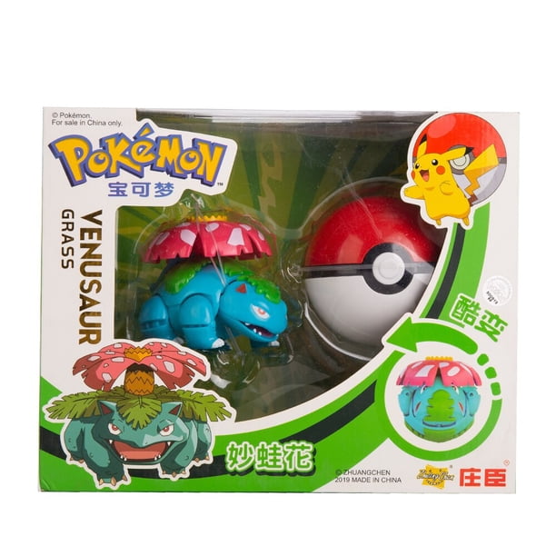 Pokemon juguetes con caja Original deformación Pokeball Anime figura modelo Pikachu Eevee SLaura Charmander Bulbasaur niños regalo zhangyuxiang LED
