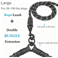thumbnail image 3 of YeewayVeh Double Dog Leash for 2 Dogs, 360° Tangle-Free Swivel with Shock Absorbing Bungee, Adjustable Dual Dog Walking Leash (25-150 lbs), 3 of 7