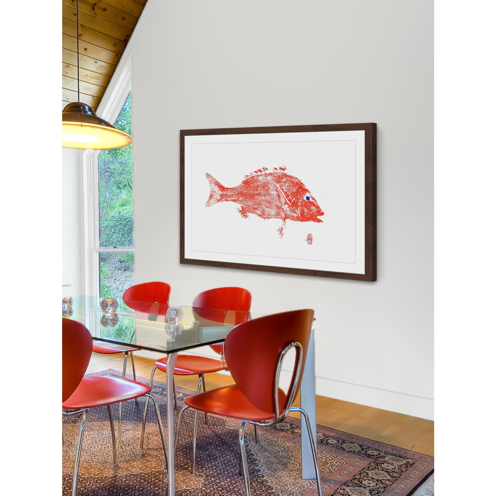 "Big Red Fish" Framed Painting Print