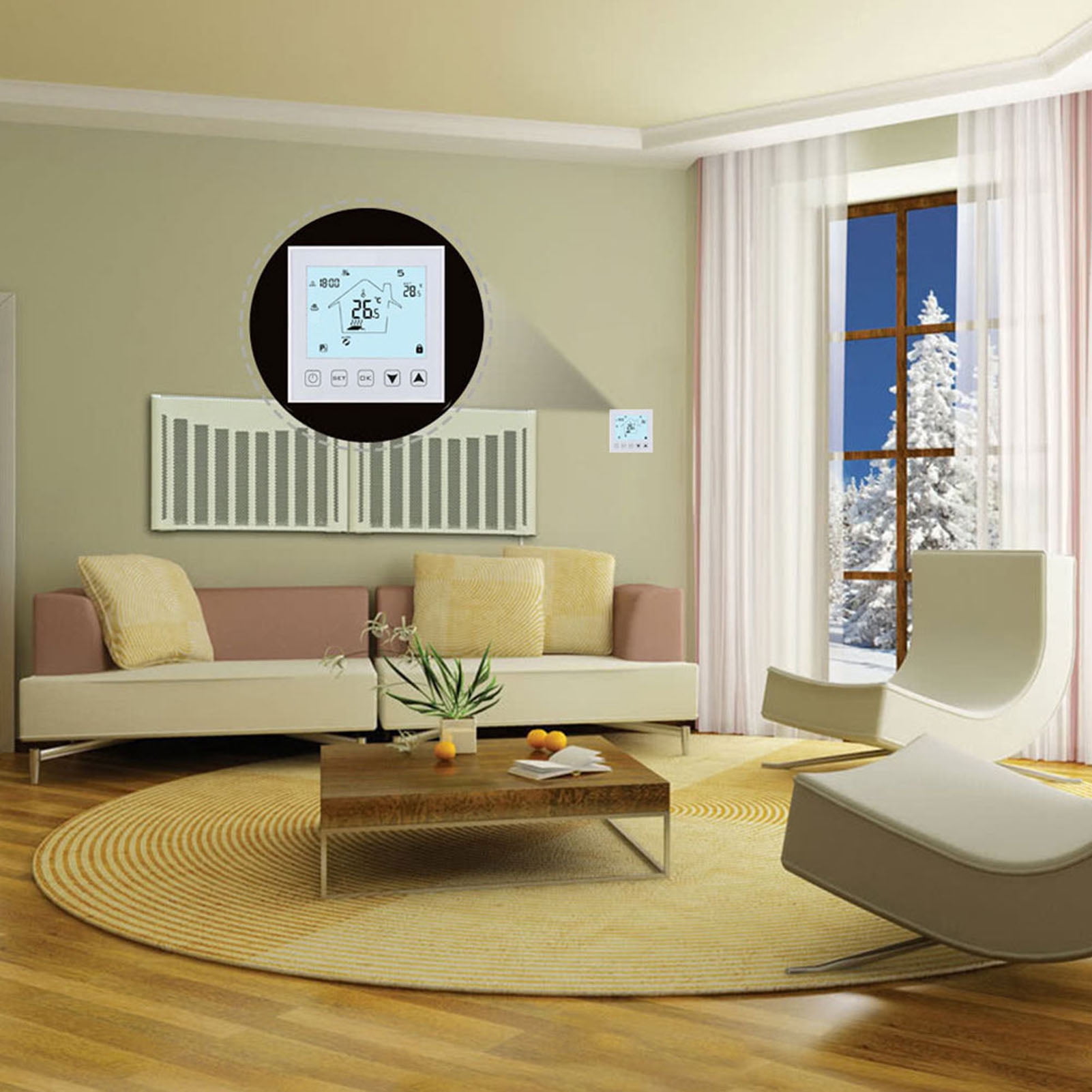 Digital Temperature Controller For Home Heating: Anti,Interference, LCD Display, Child <span Style="background:red"></span>  Freeze Protection